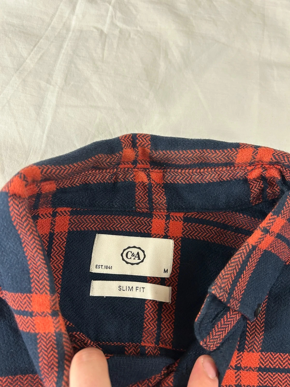 Chemise à carreaux c&a slim fit vintage rouge noire – photo 7
